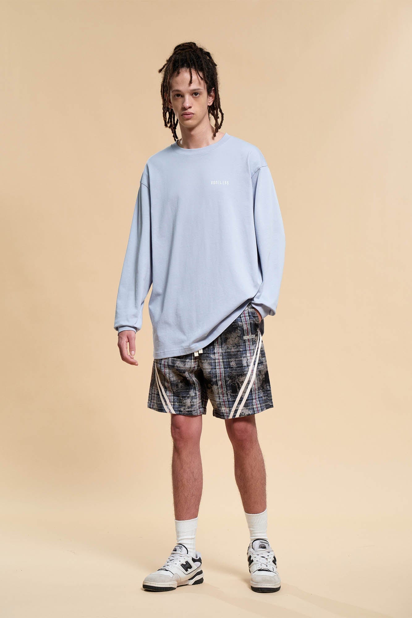 Plaid Draw String Track Shorts