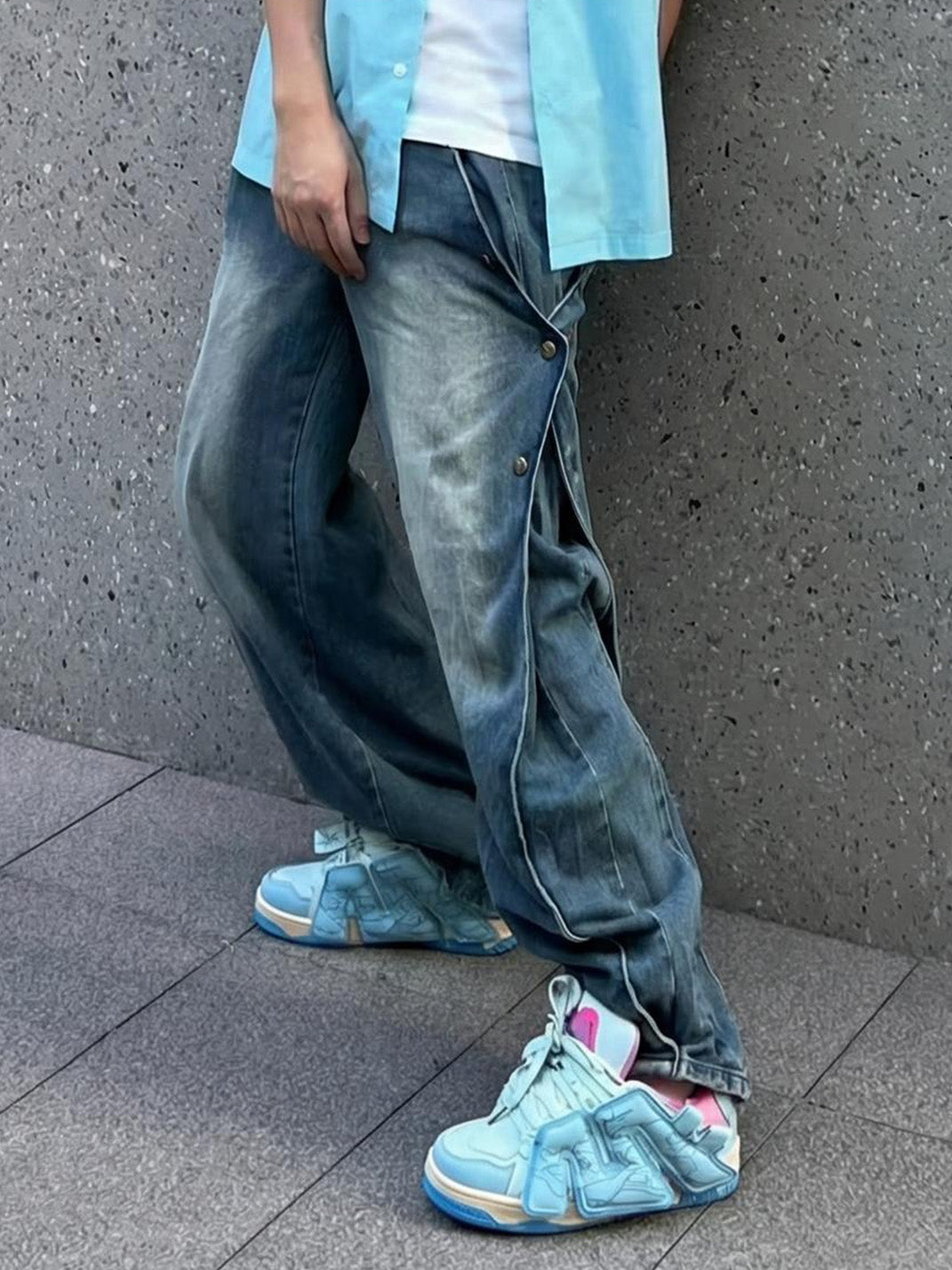 Blue Whirlwind Duotone Skate Sneakers