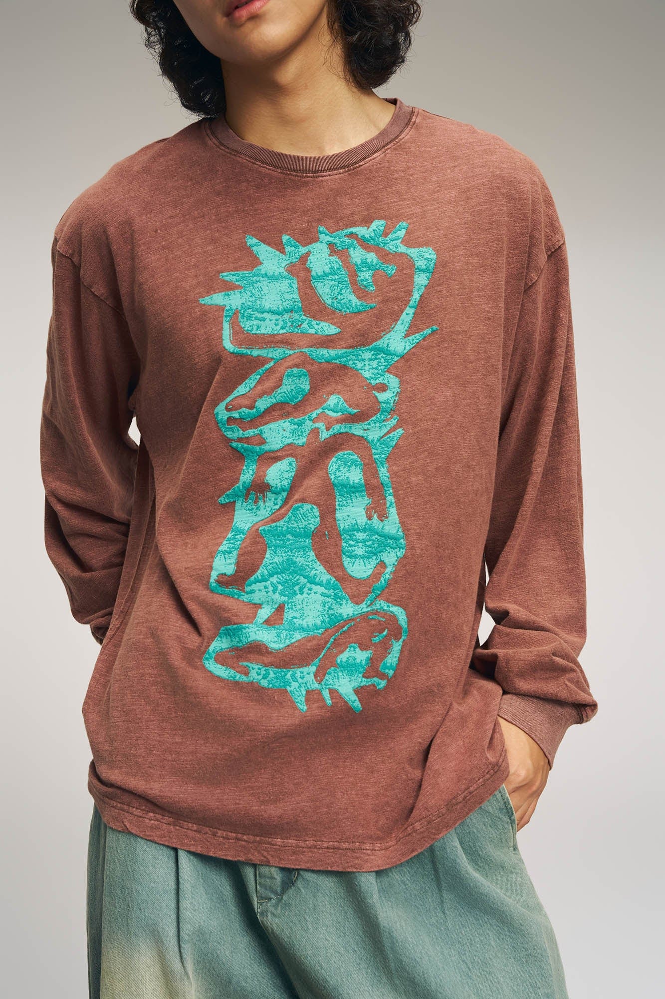 Camiseta de manga larga patinadora vintage