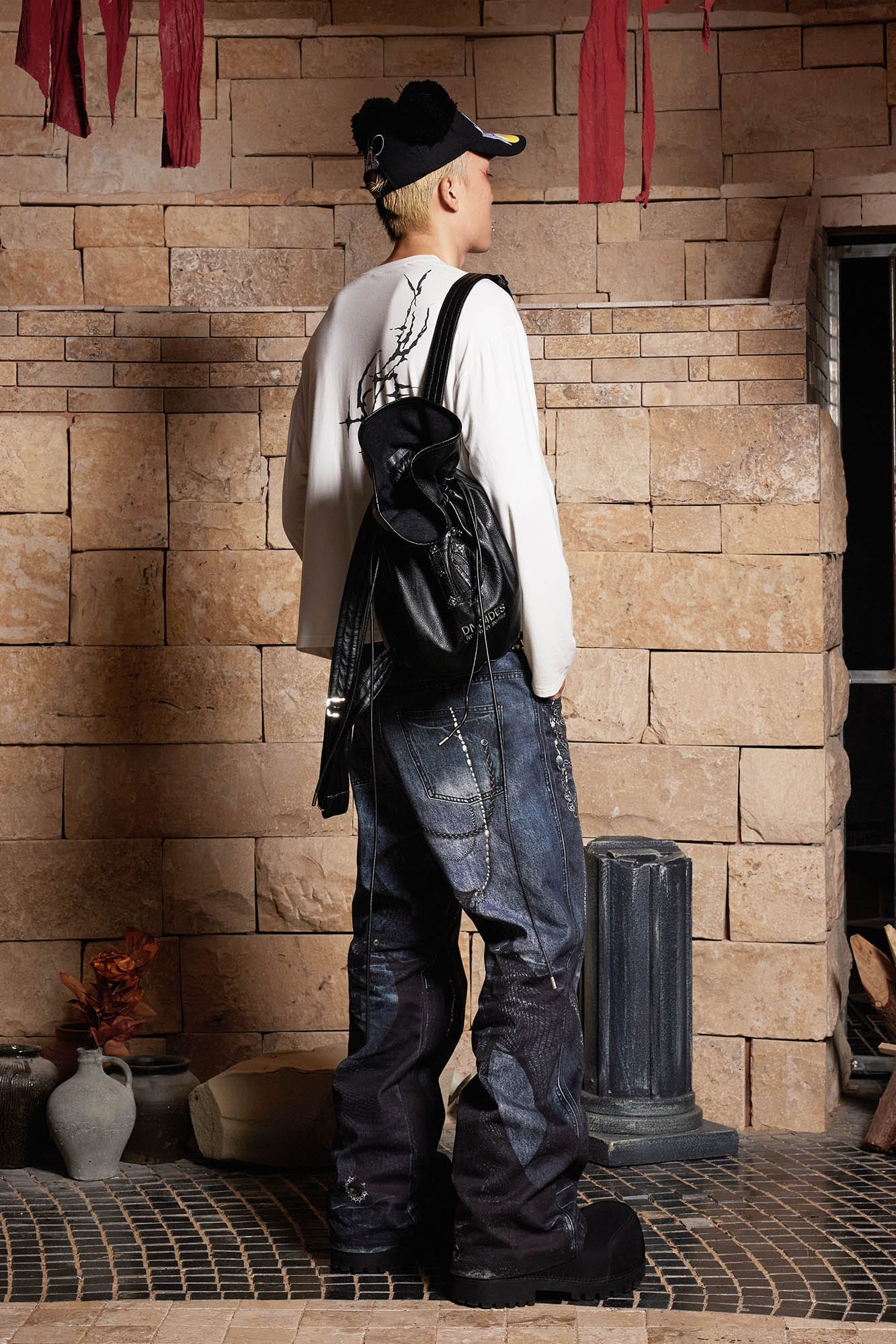 Gotische Kette gerade Jeans