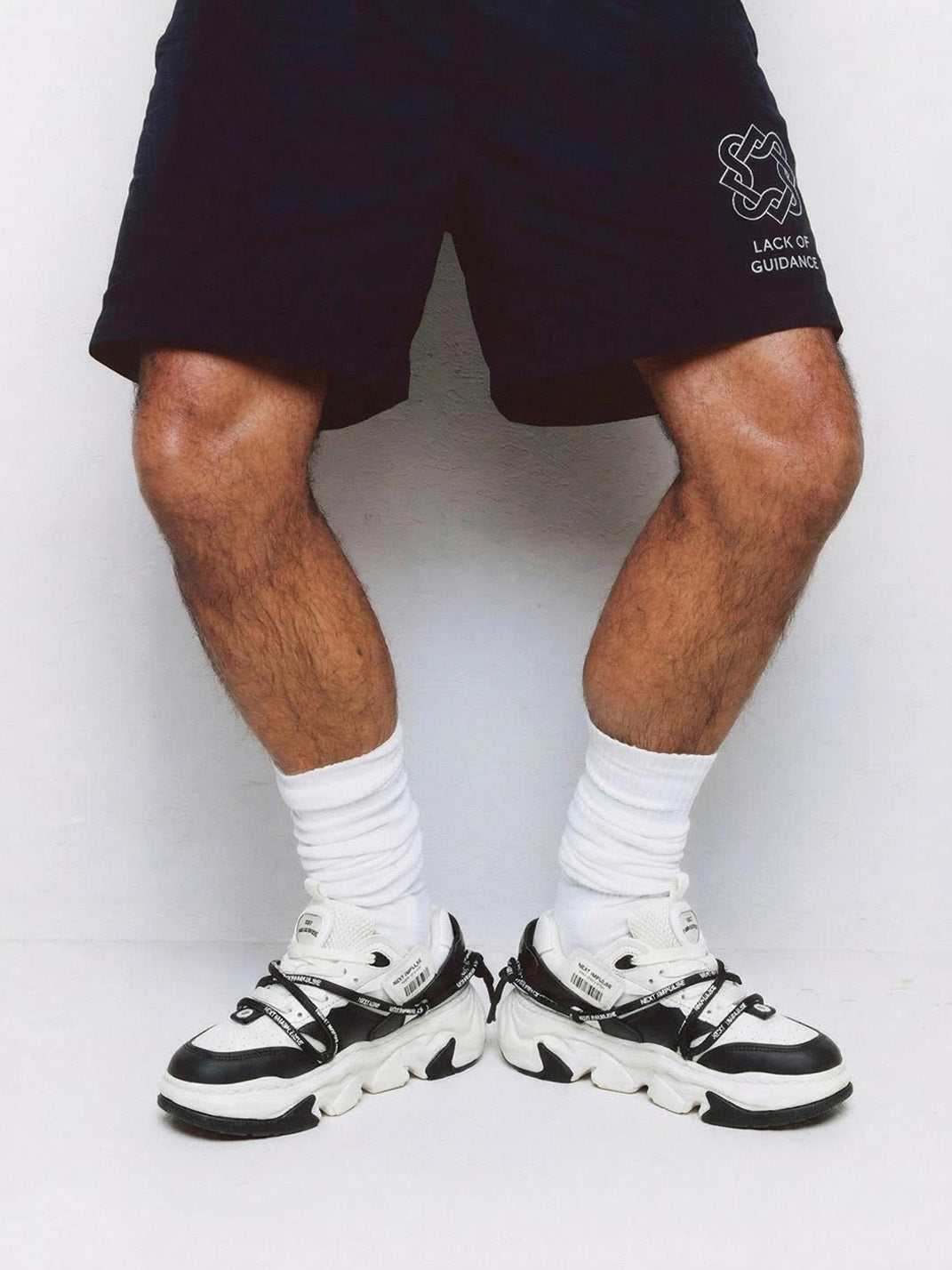 Black Dissolve Panel Platform Sneakers