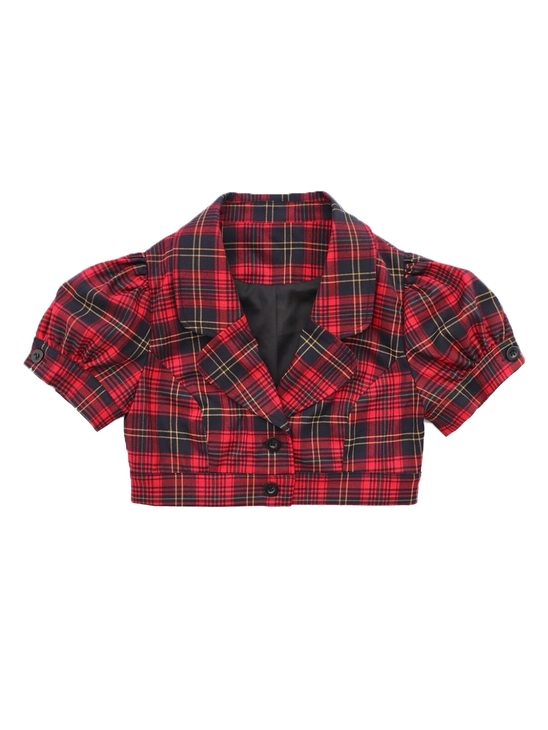 Cropped Red Plaid Cropped Shirt