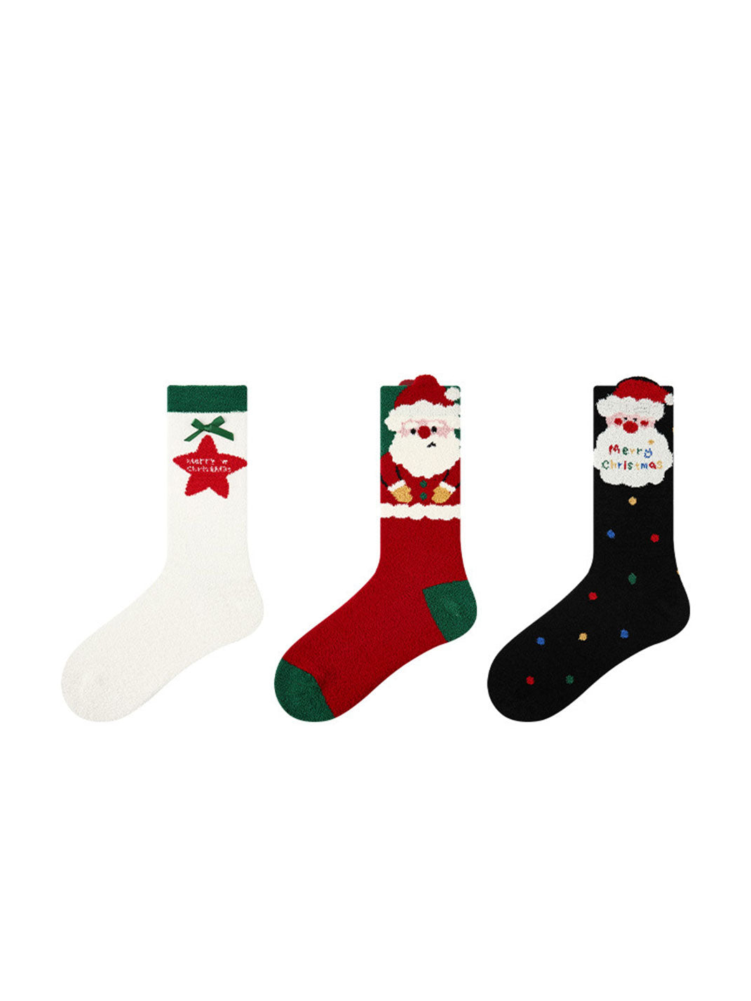 3 Pack Christmas Themed Warm Mid-calf Socks for Women