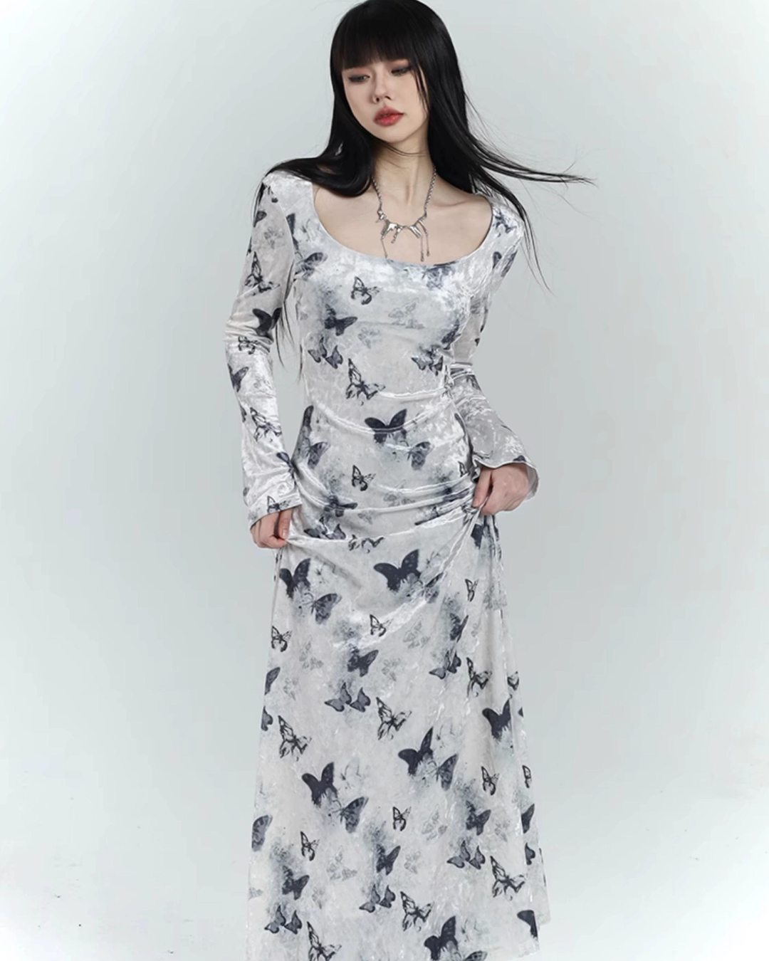 Vestido de Velvet Maxi de Butterfly