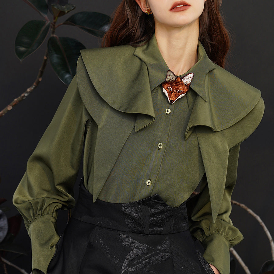 Fox Charm Ruffle Blouse - chiclara