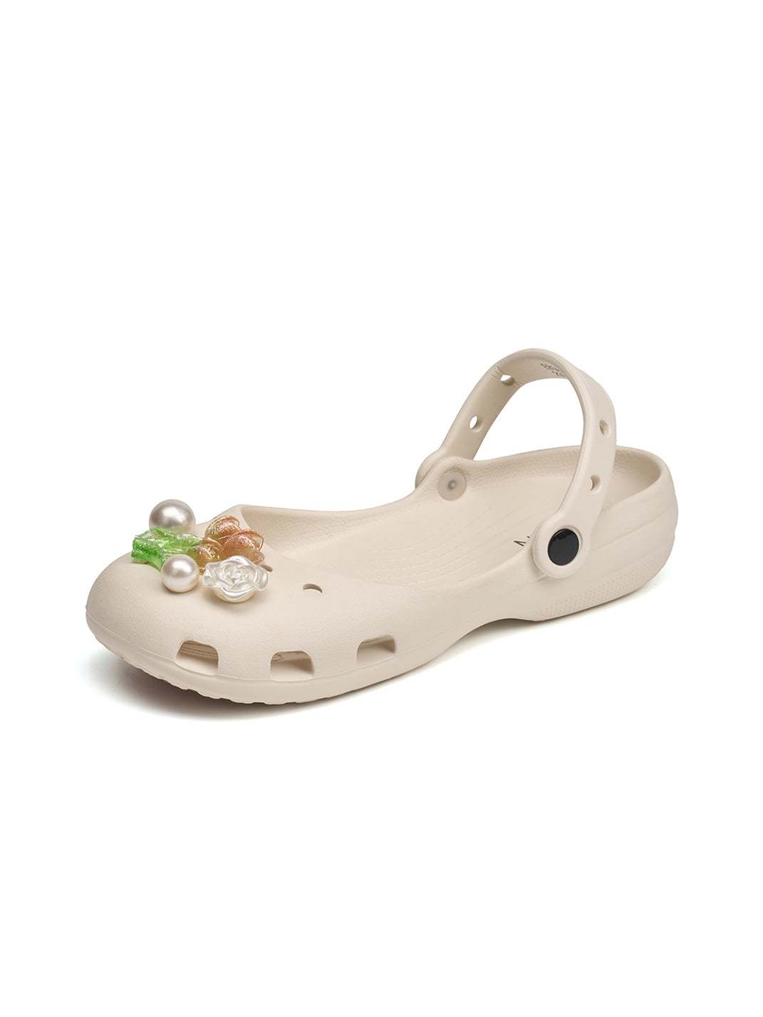 Mary Jane Style Breathable Slide Sandals-Beige