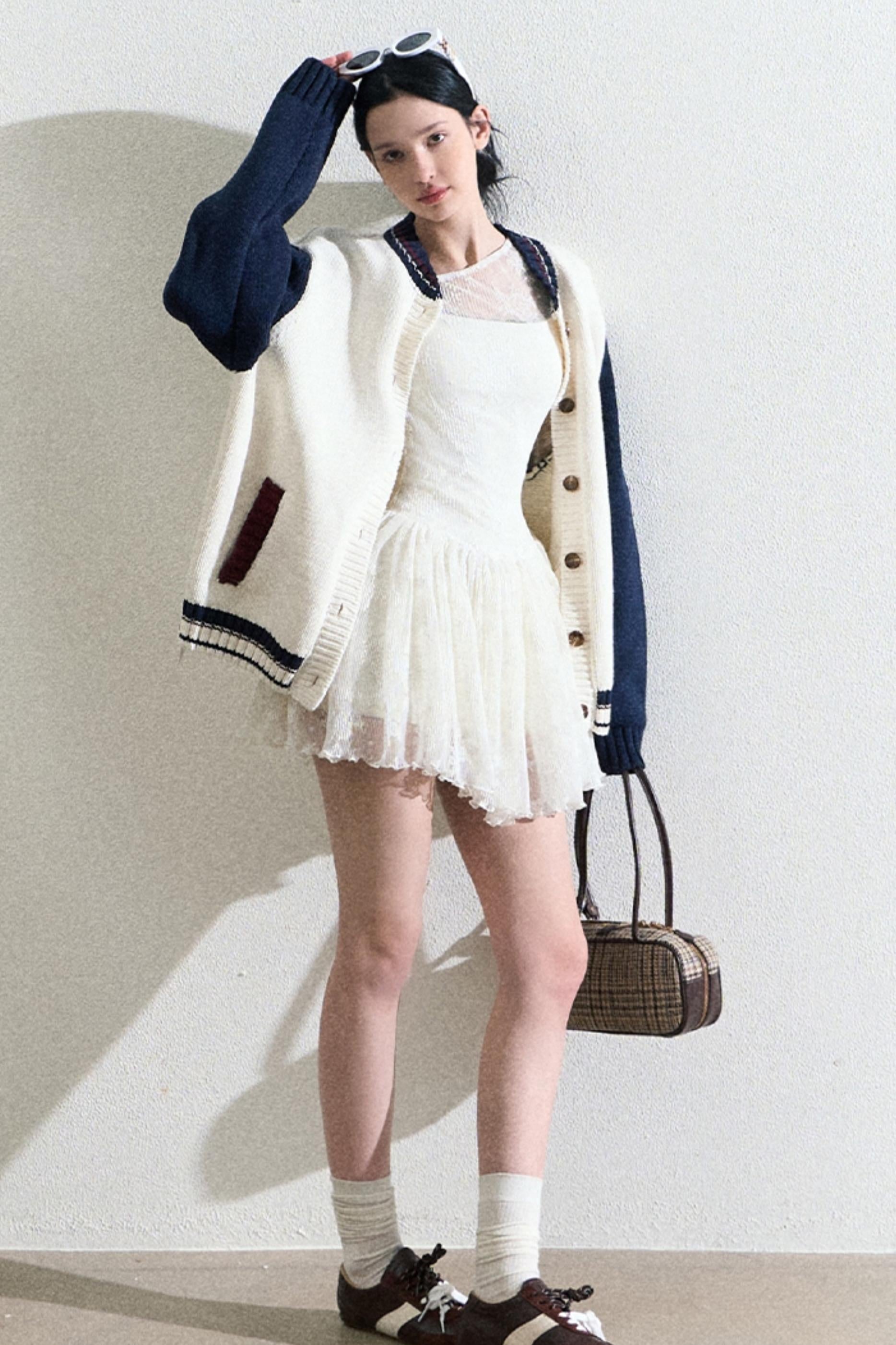 Varsity-Style Cardigan Jacket