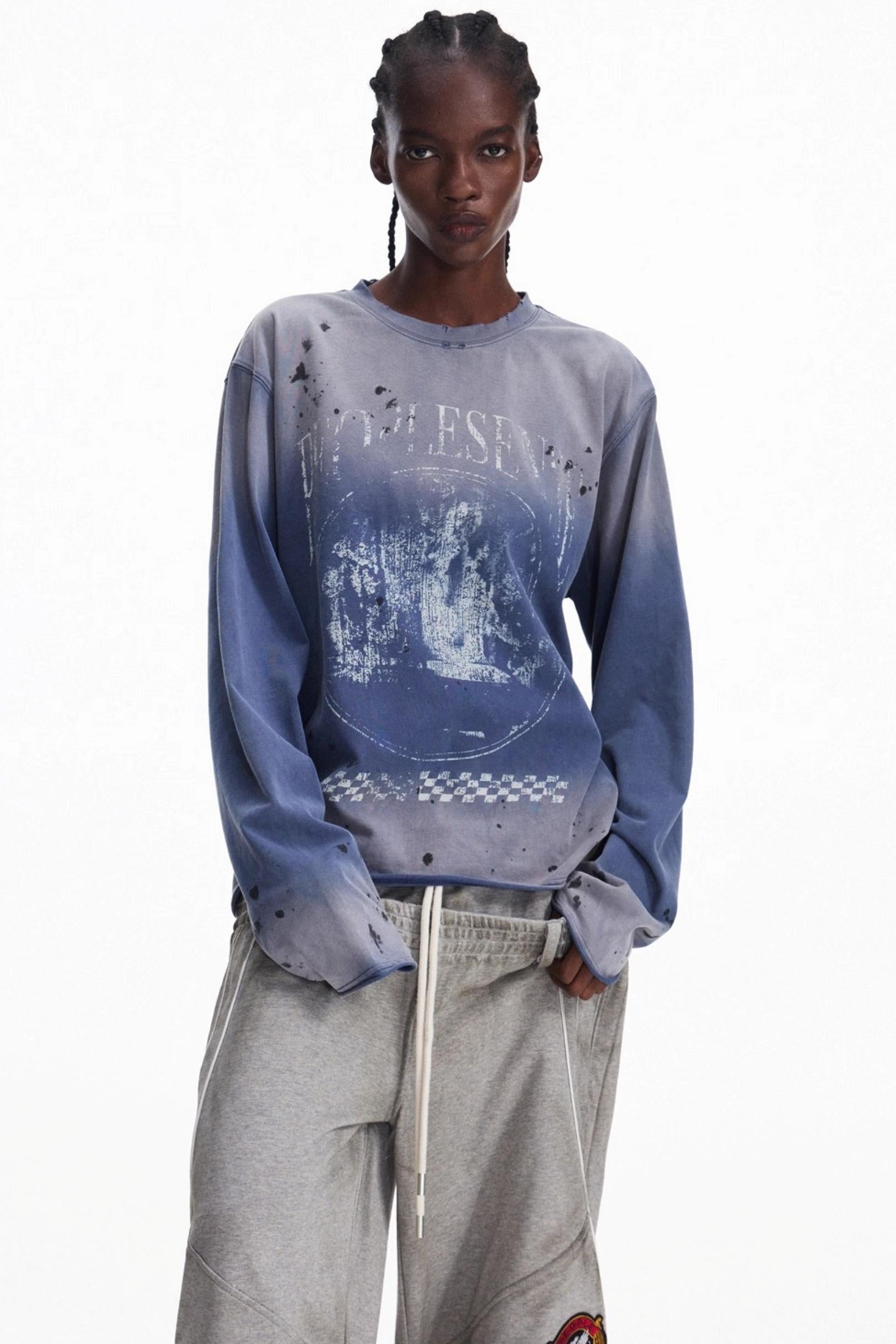 Men's Vintage Gradient Pullover Sweatshirt
