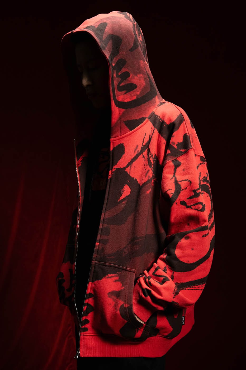 Chinesischer Kalligraphie Druckzahnhaubeer Hoodie