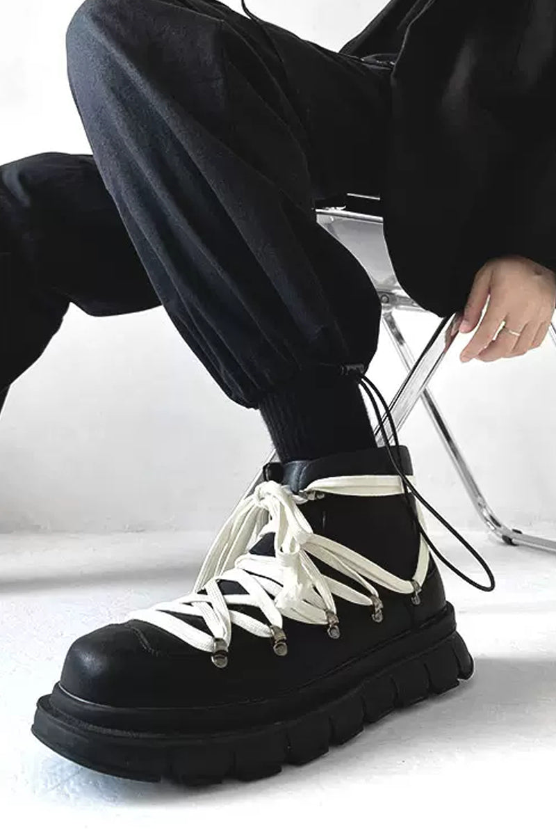 Fashion Black Platform Hiking Combat Boots