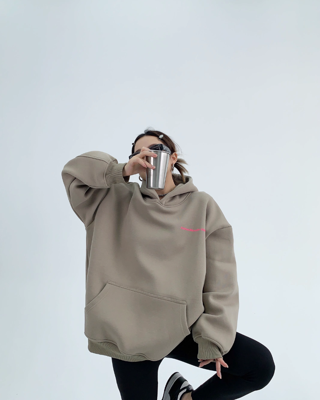 Sand Halo Oversized Hoodie