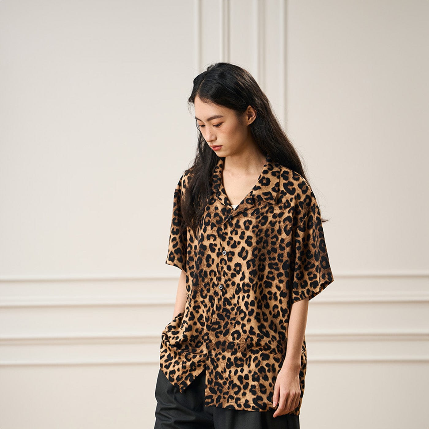 Chemise à imprimé léopard