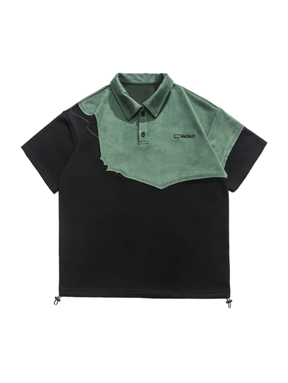 Polo de cuello dividido de dos tonos