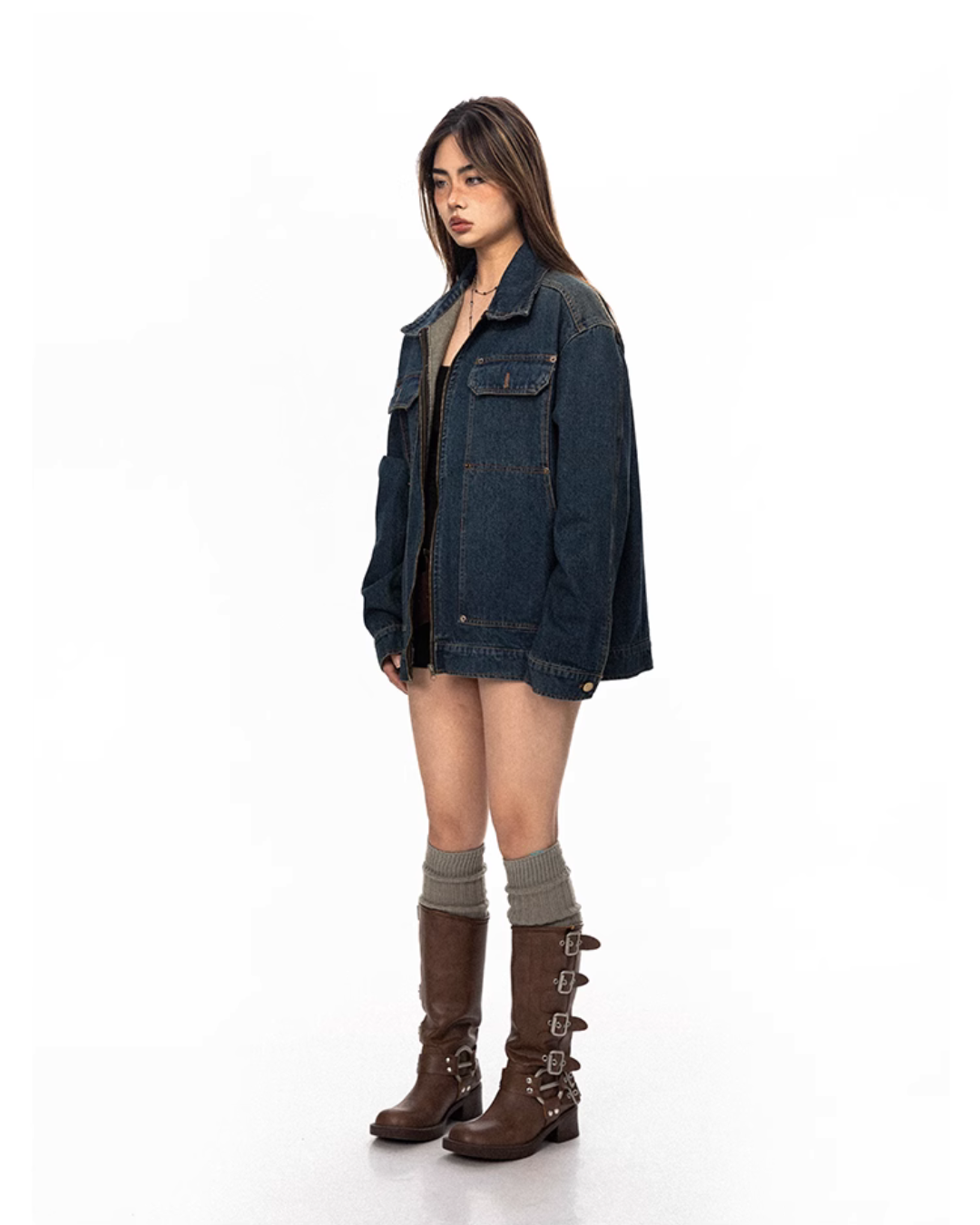 Oversized Vintage Denim Trucker Jacket