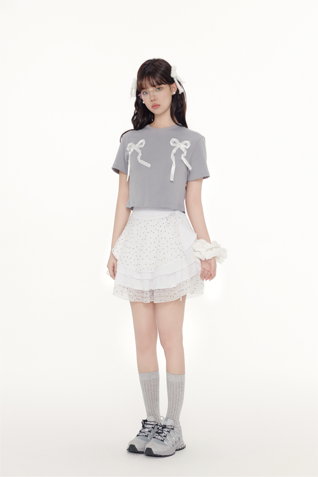 Bow Print Crop Top