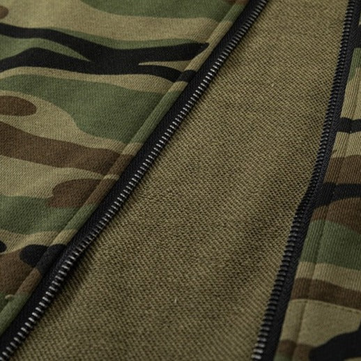 Veste en toison à imprimé camouflage surdimensionné