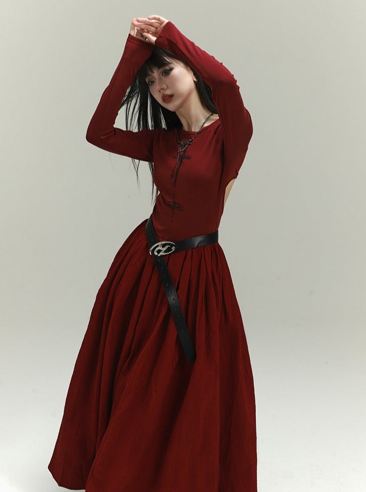Vestido maxi victoriano oscuro