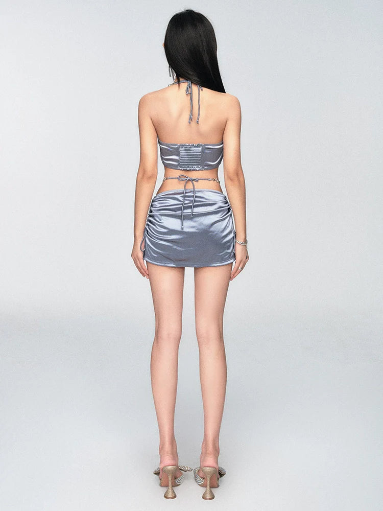 Silver Satin Bow Mini Set
