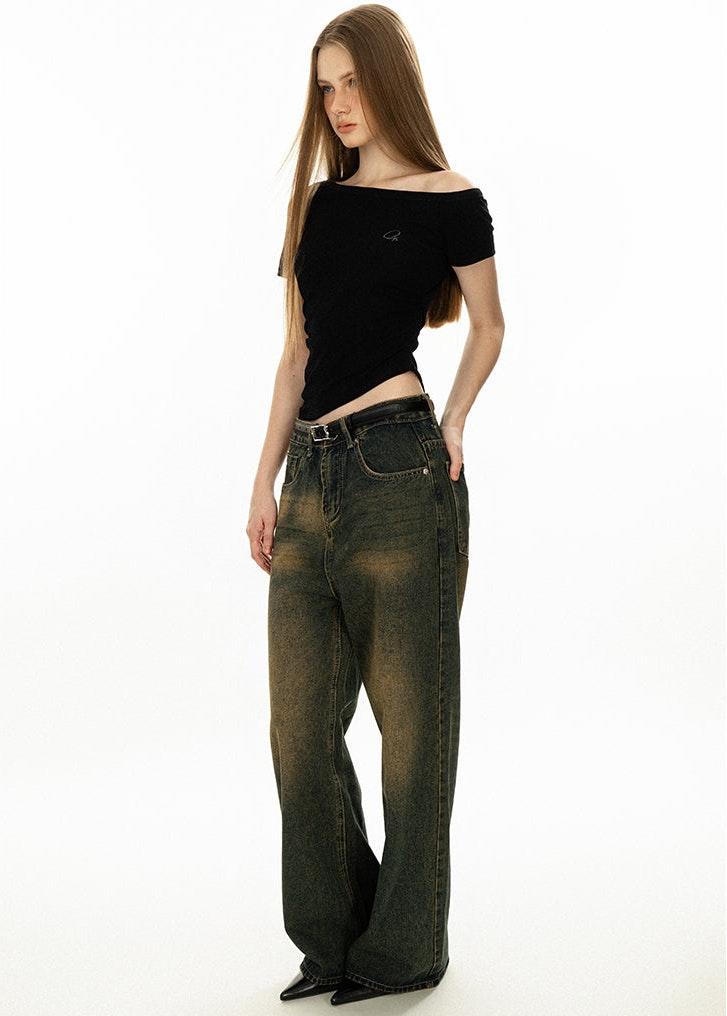 Off Shoulder Basic Dark Top