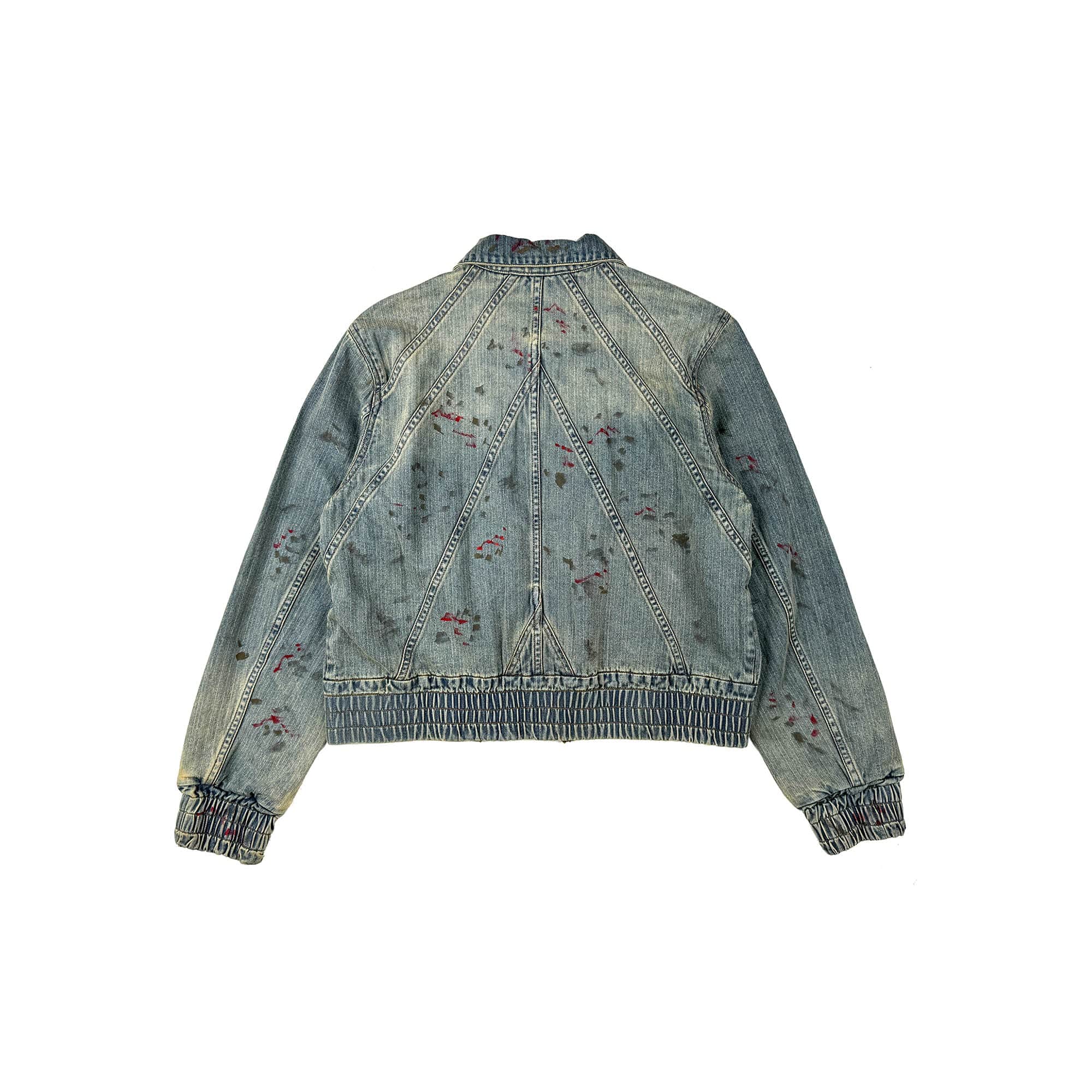 Bomber en jean de peinture éclaboussante