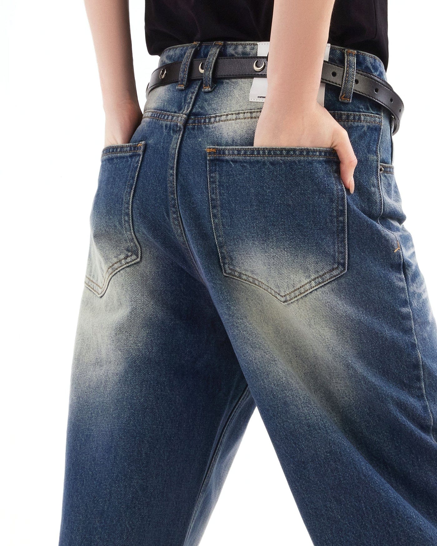 블루 빈티지 워시 와이드 진
