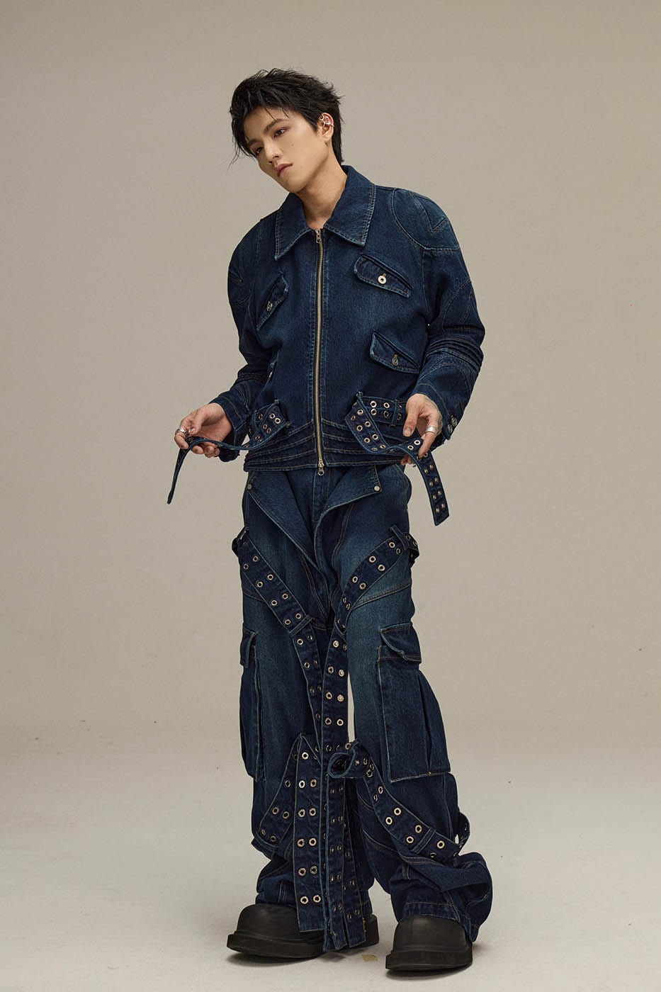 GROMMET-STRAP-LADE JEANS
