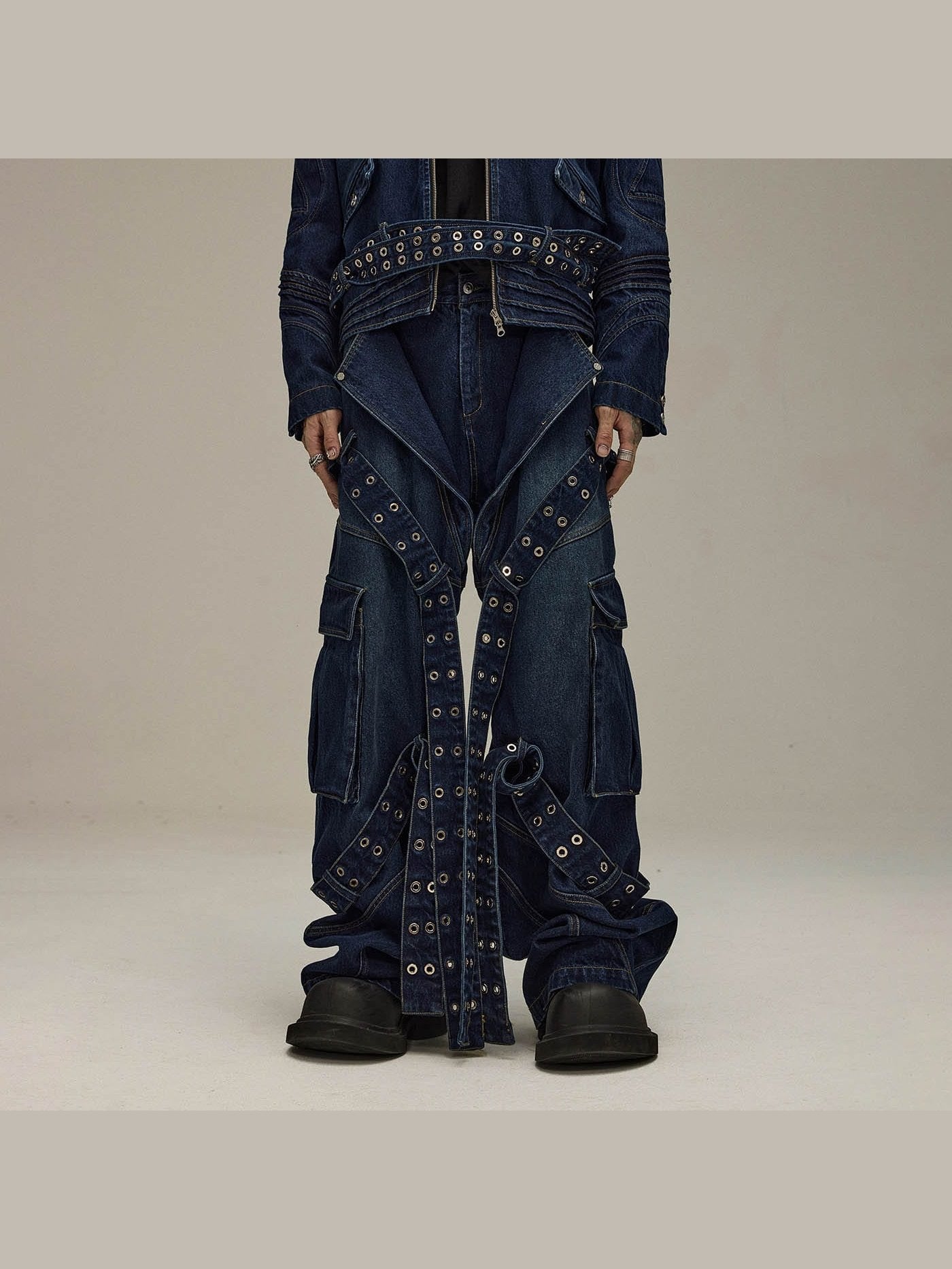 GROMMET-STRAP-LADE JEANS