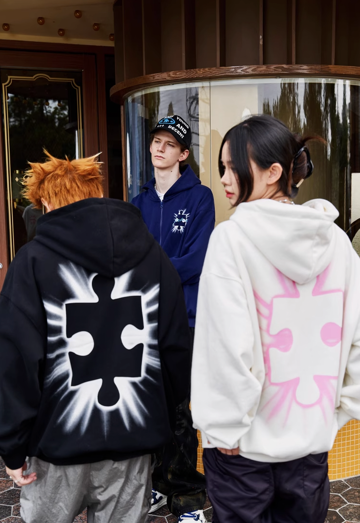 Radiant Jigsaw Puzzle Zip-Up Hoodie - chiclara