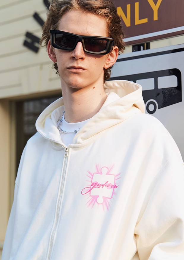 Radiant Jigsaw Puzzle Zip-Up Hoodie - chiclara