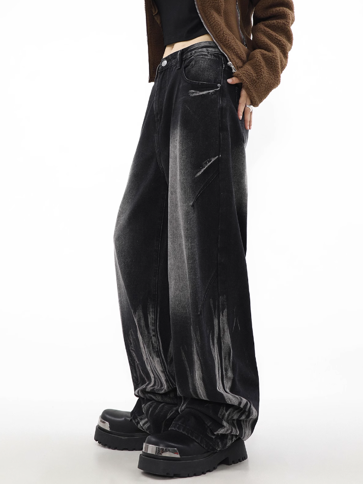 Obsidian Fade Wide-Leg Denims - chiclara