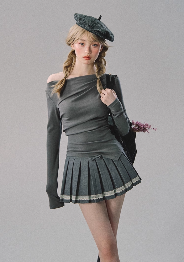 Jupe plissée en dentelle