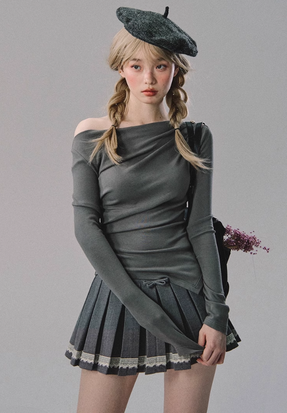 Jupe plissée en dentelle