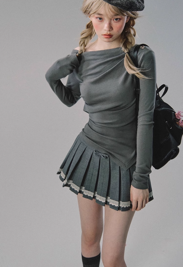 Jupe plissée en dentelle