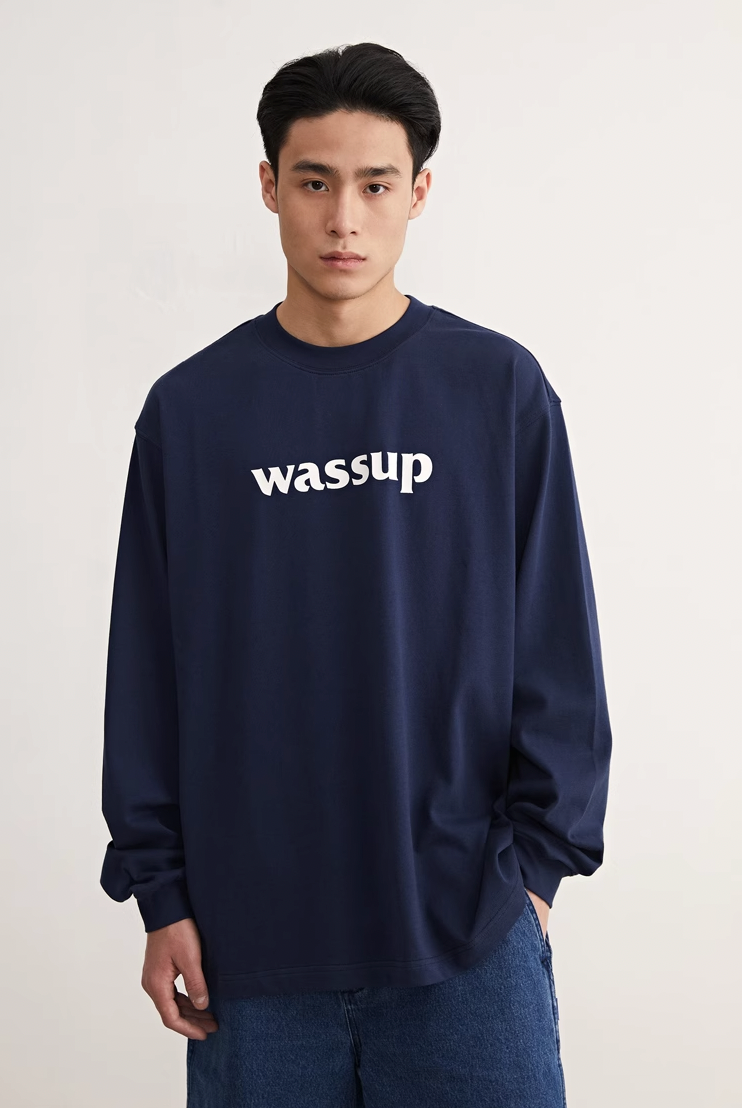 Classic Basic Logo Printed Long Sleeved Tee - chiclara