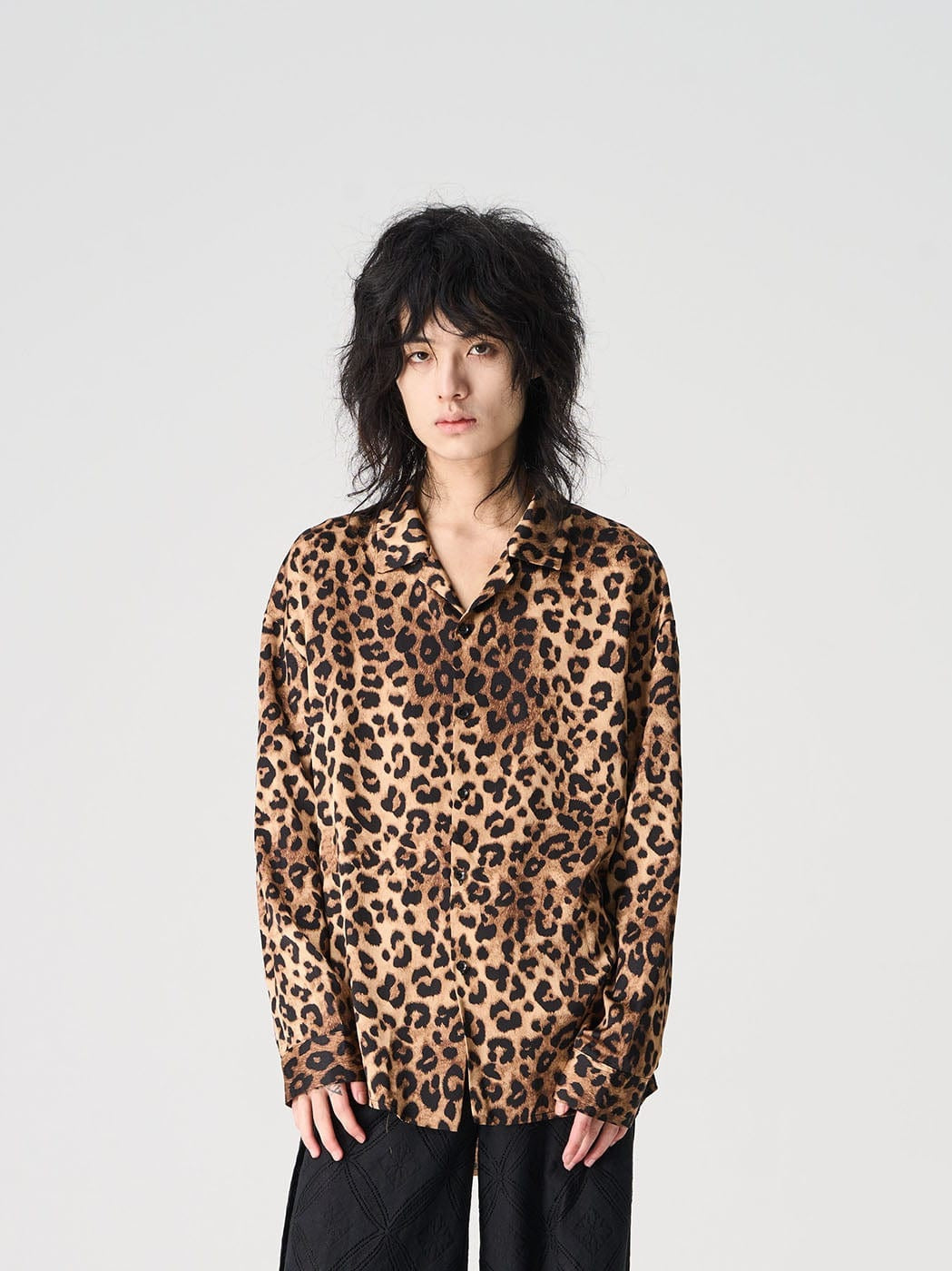 Chemise à manches longues à imprimé léopard