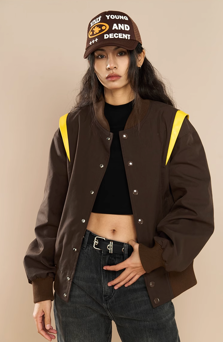 Regal Crown Embroidered Baseball Jacket - chiclara