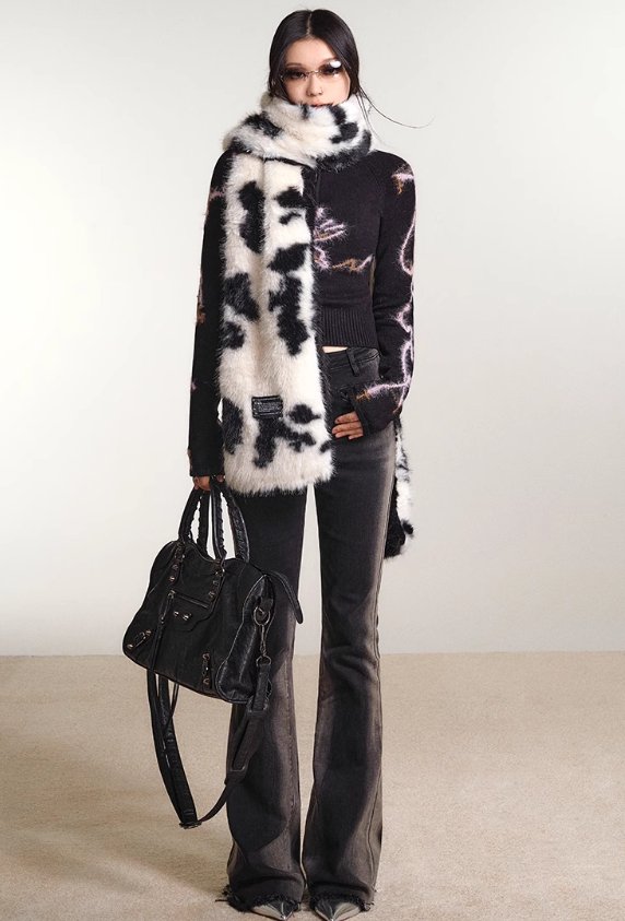 Monotone Faux Fur Scarf - chiclara