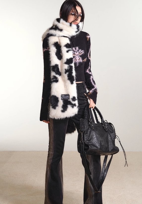 Monotone Faux Fur Scarf - chiclara