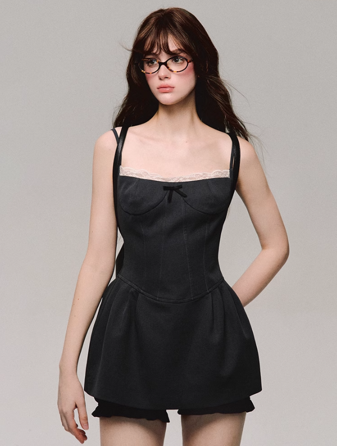 Lace Trim Corset Dress