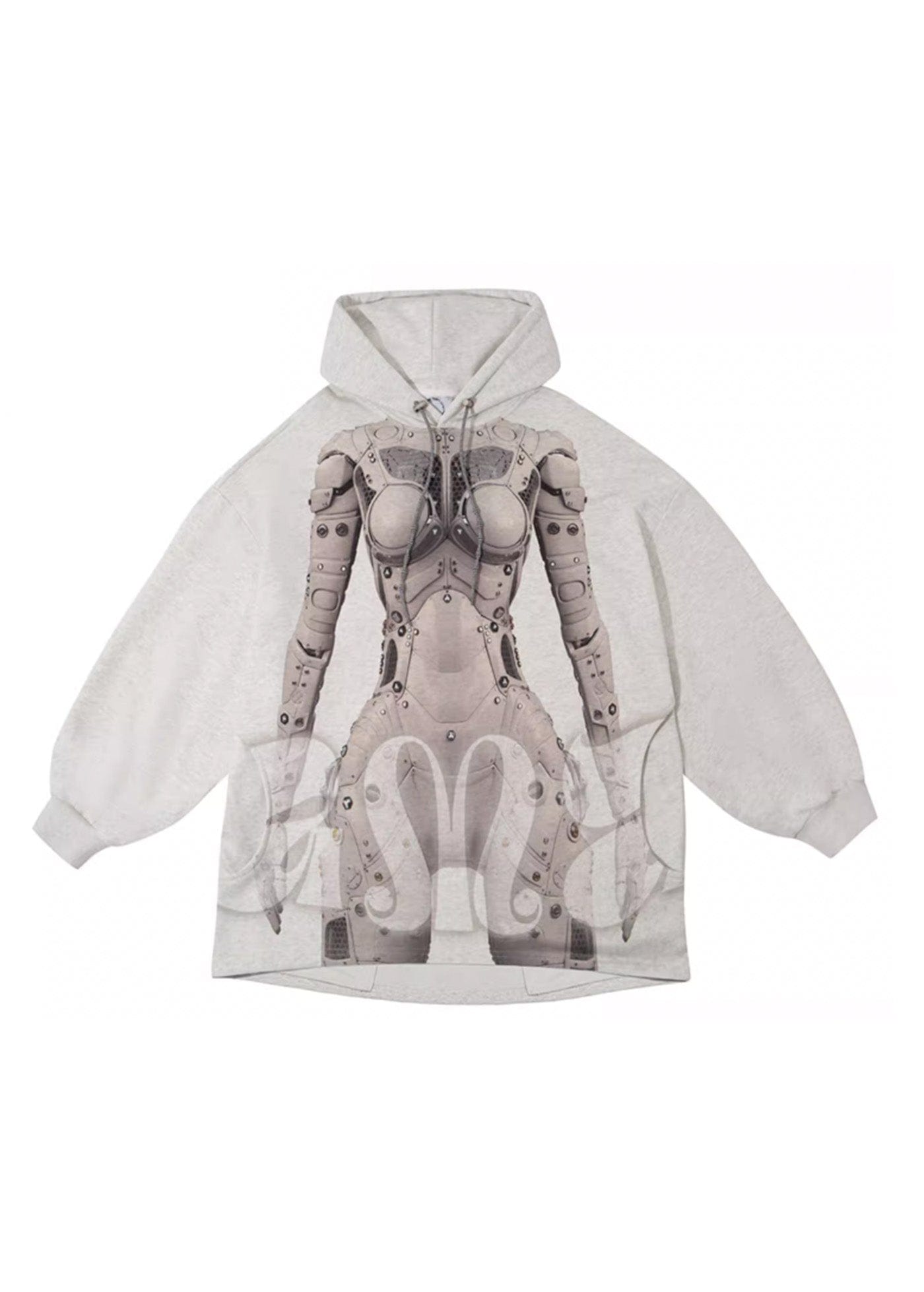 Cyborg Print Oversized Hoodie Top