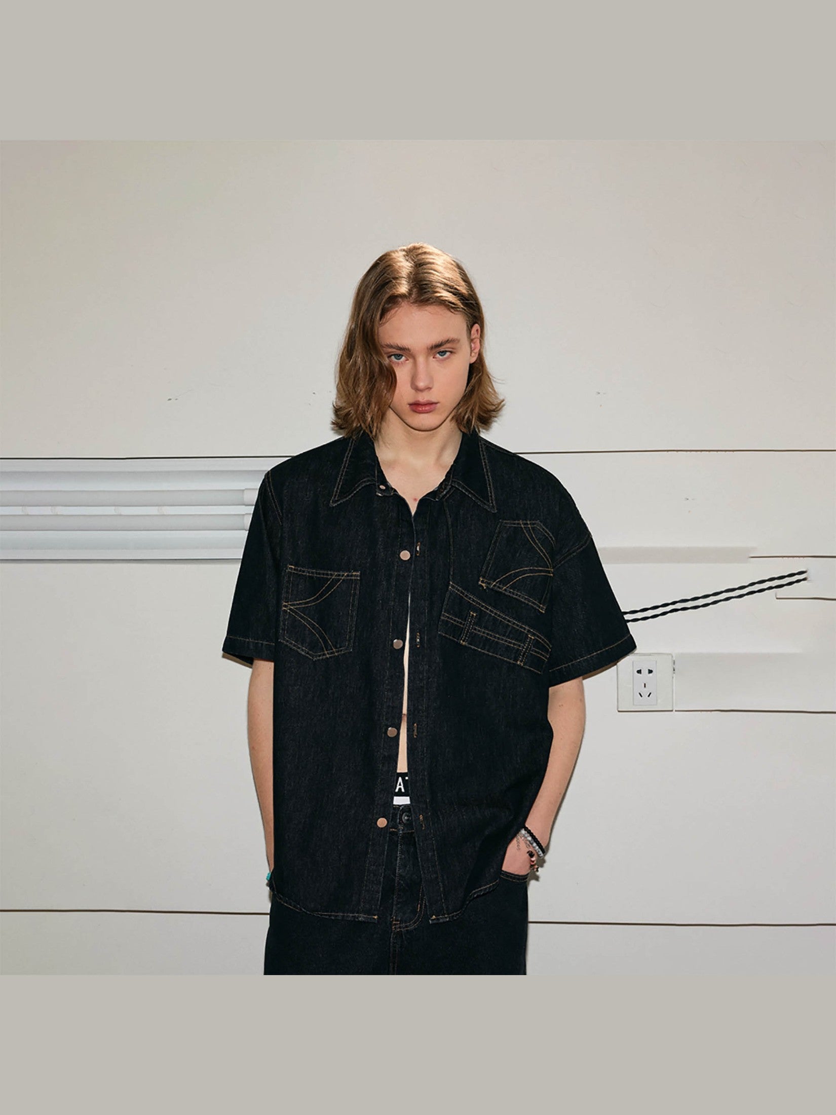 Chemise de travail déconstruite en jean
