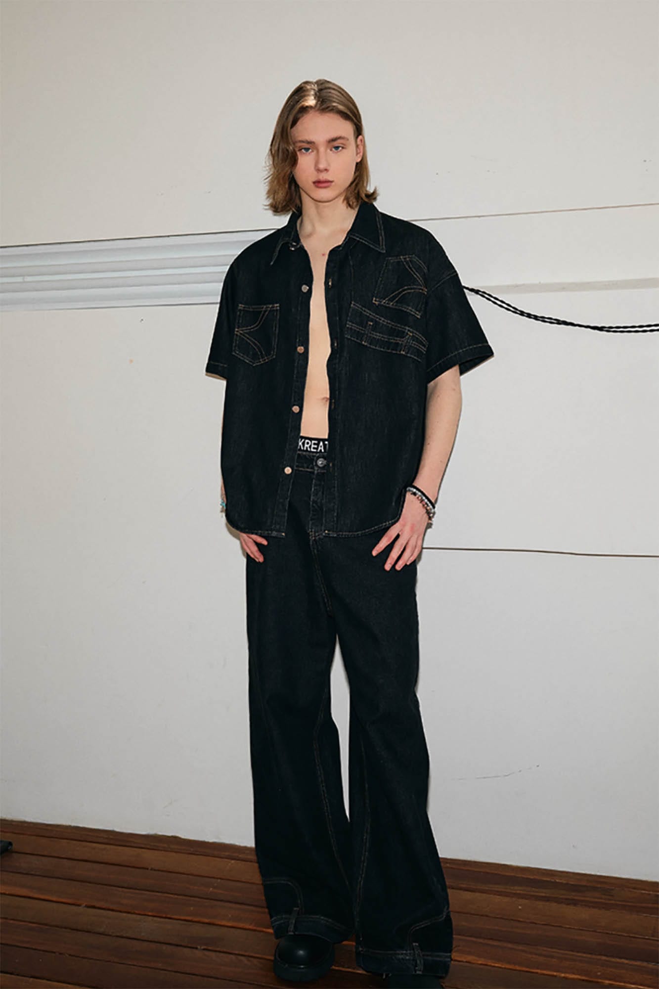 Chemise de travail déconstruite en jean