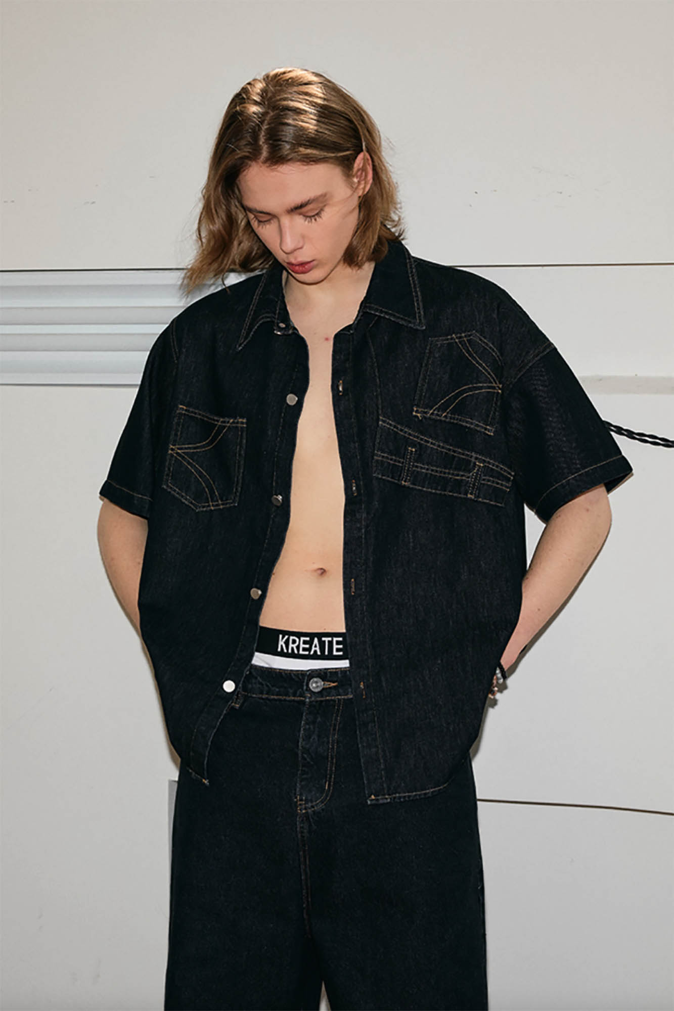 Chemise de travail déconstruite en jean