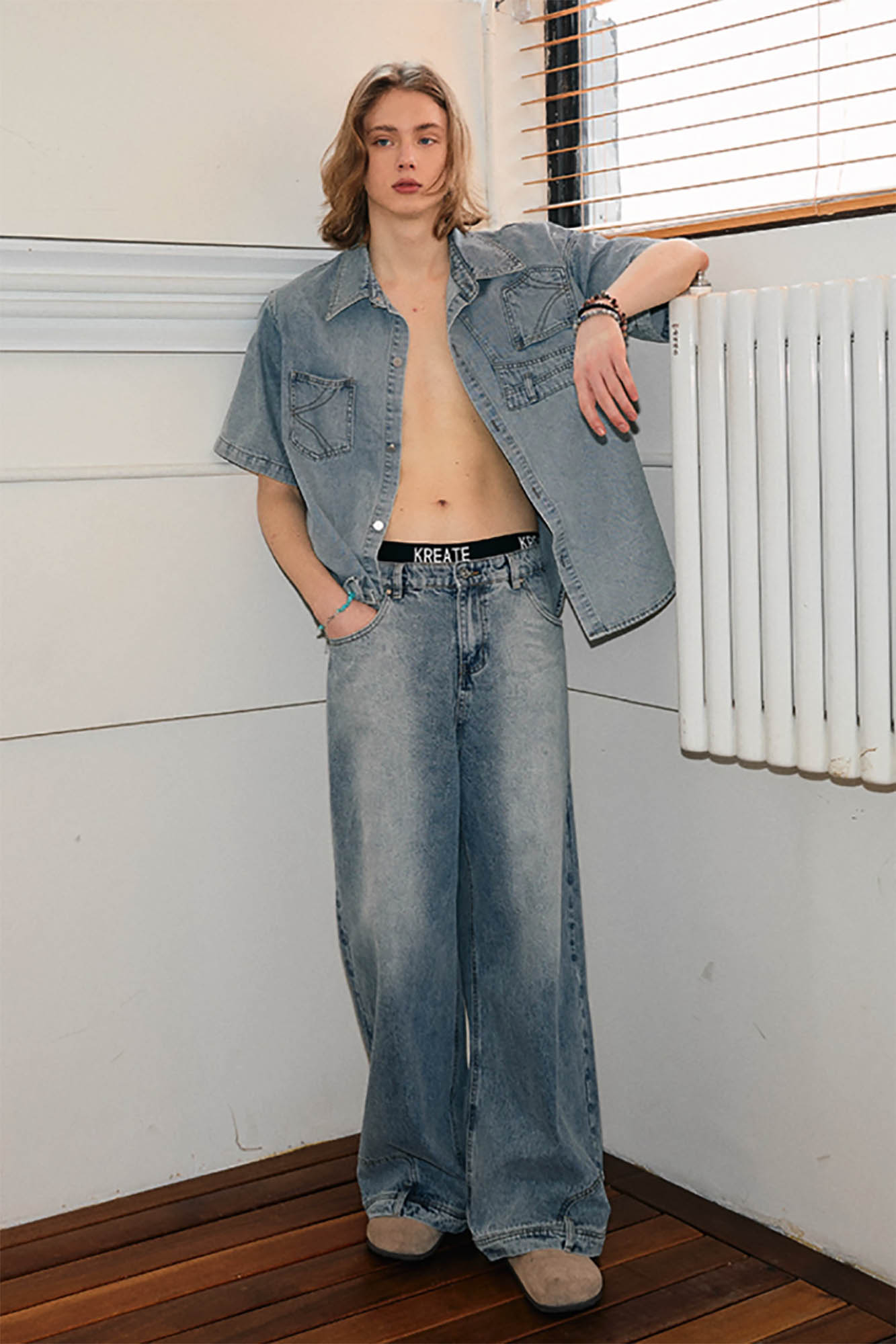 Chemise de travail déconstruite en jean