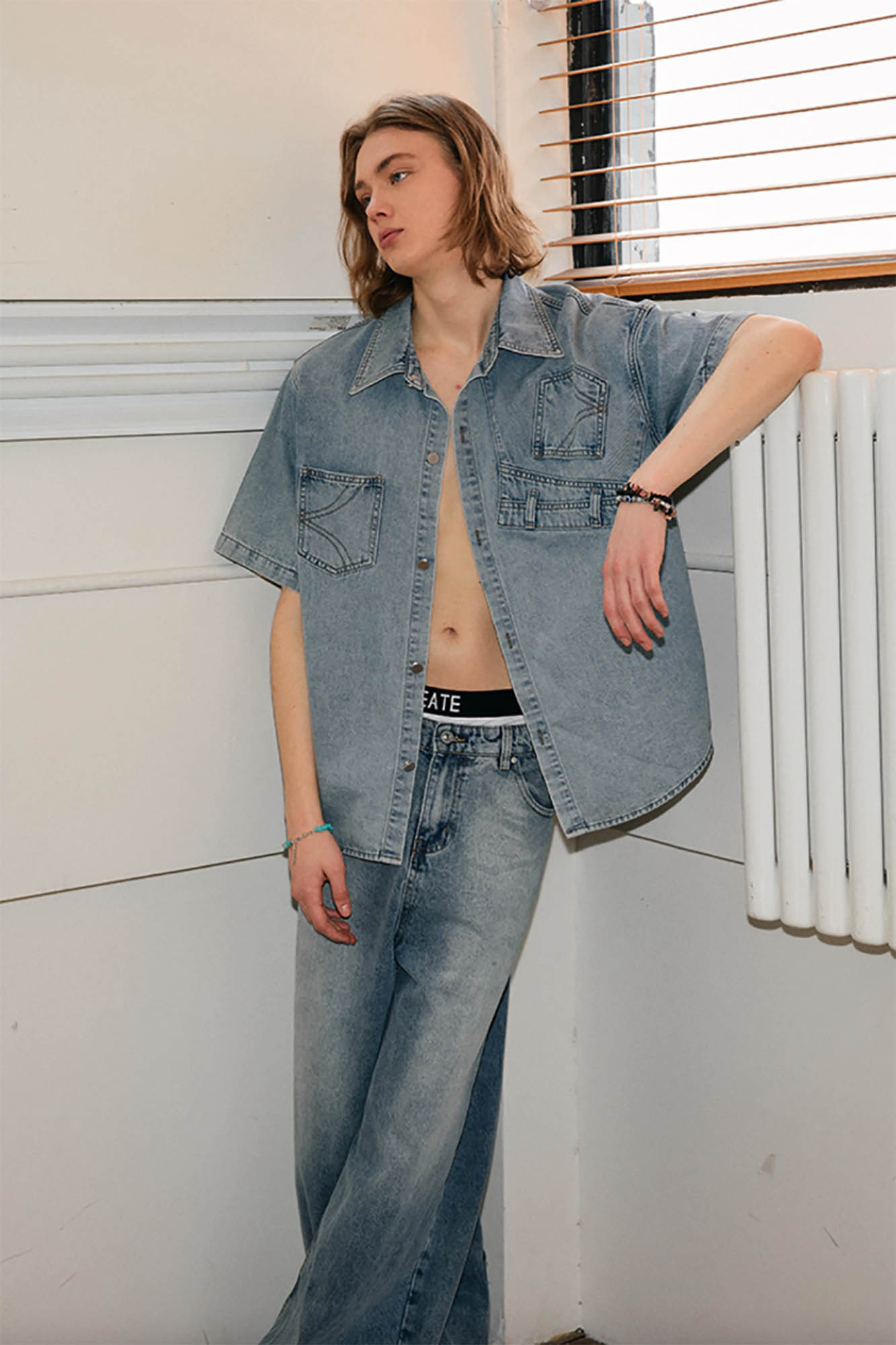 Chemise de travail déconstruite en jean
