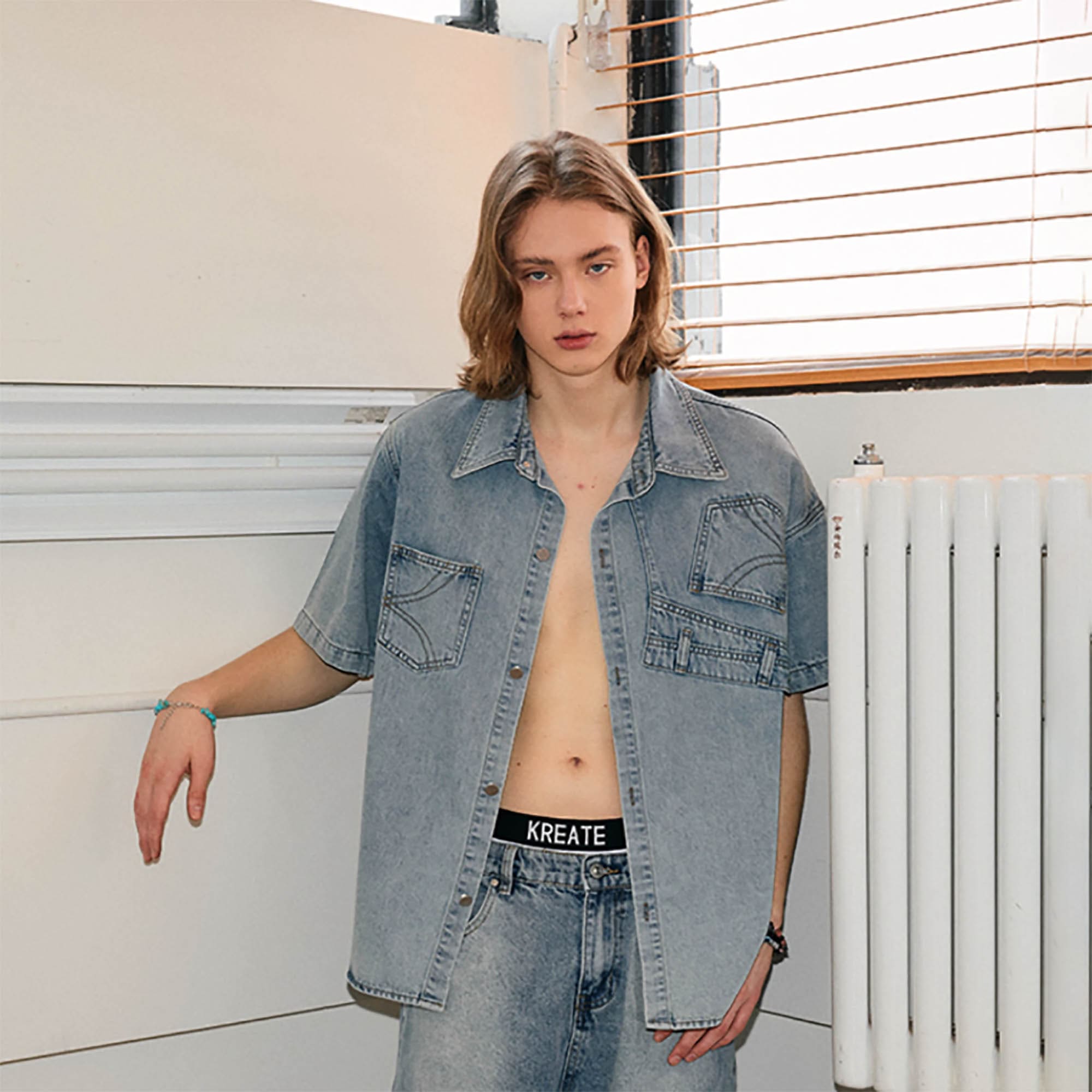 Chemise de travail déconstruite en jean