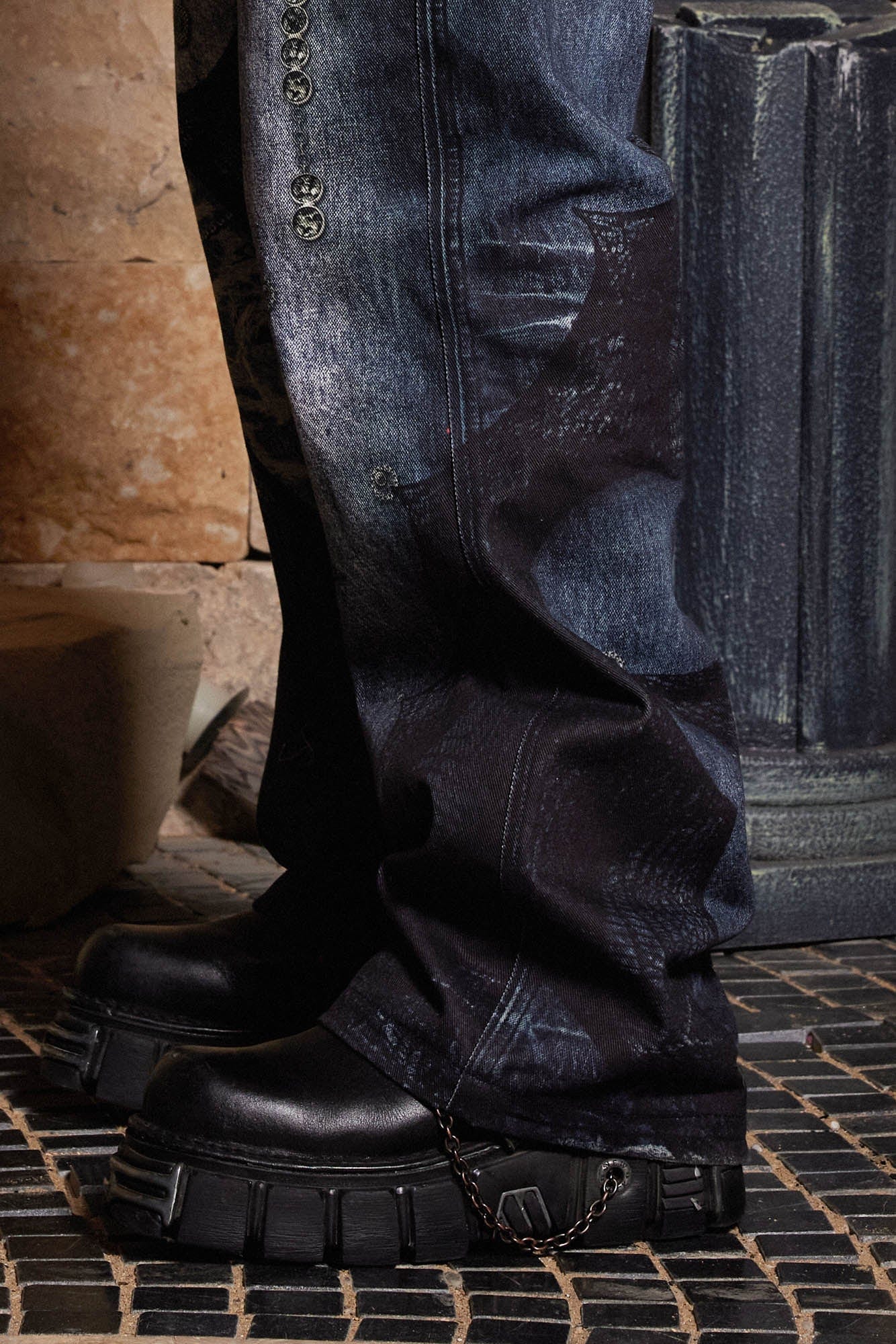 Gotische Kette gerade Jeans