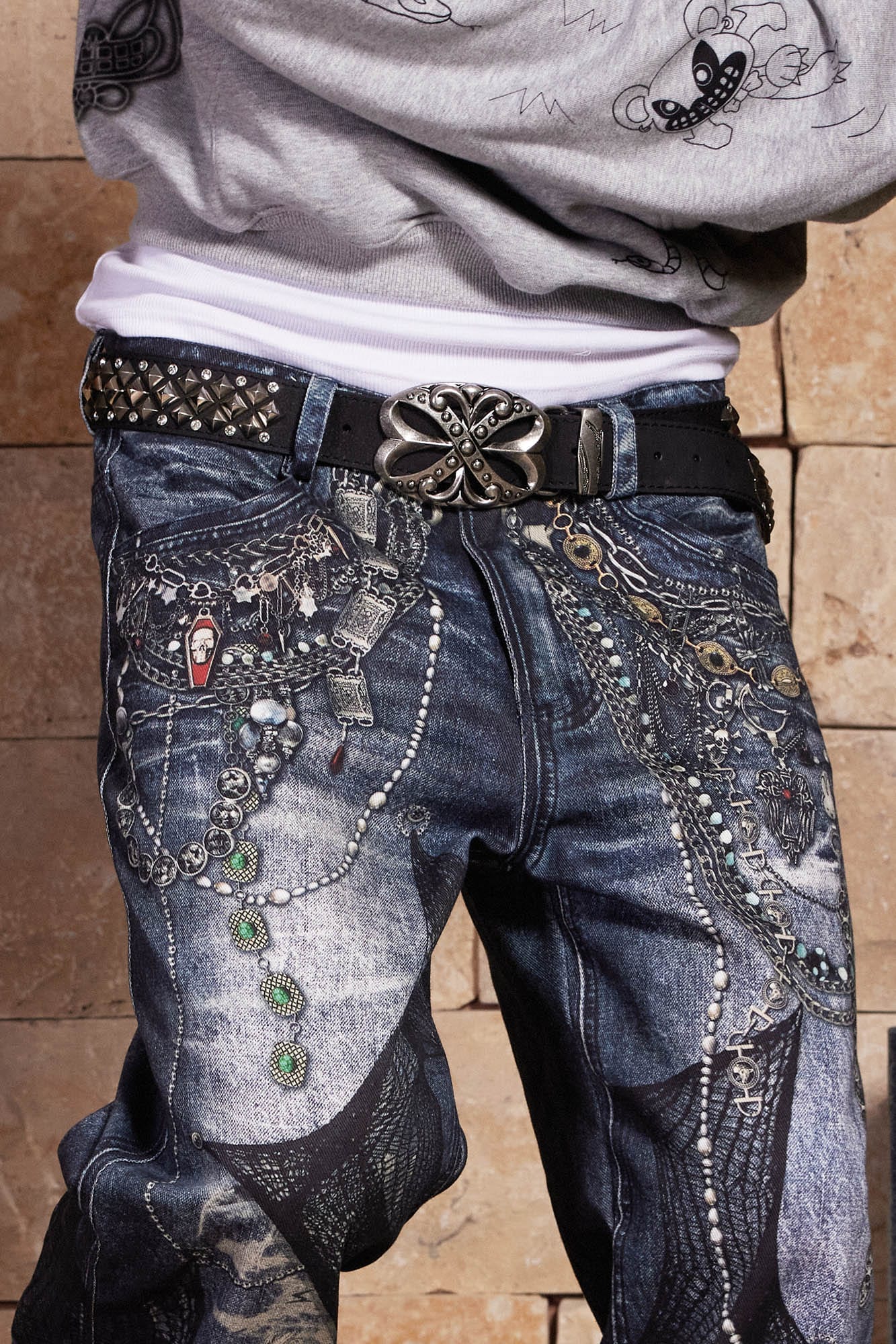 Gotische Kette gerade Jeans