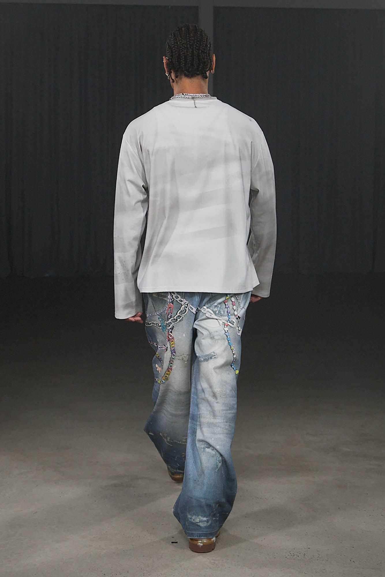 Jeans de pierna ancha de la cadena kawaii