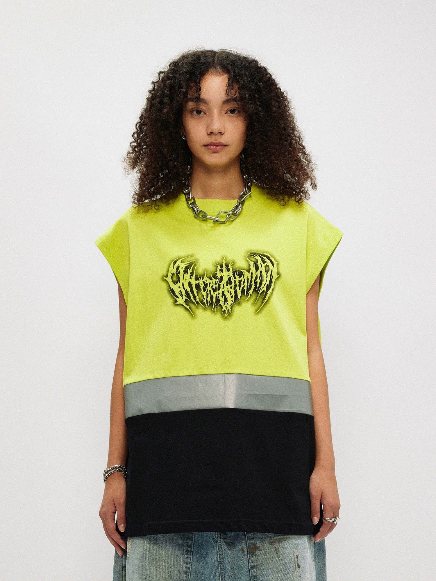 Camiseta de tanques de panel de neón